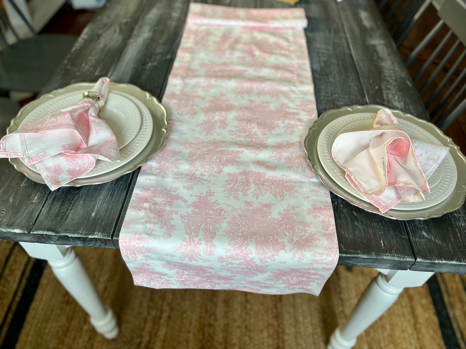 English Country Napkins and Table Runner Sweet Sixteen Etsy