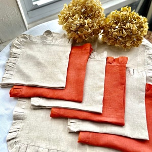 Fall Napkins | Ruffled Napkins | Thanksgiving Napkins | Linen Napkins ...