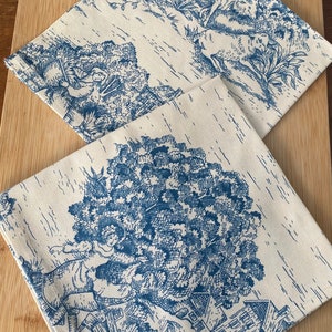 Blue Toile Napkins | French Country Napkins | Farmhouse Napkins | County Napkins | Navy & Cream Napkins | Blue Cotton Napkins |