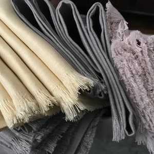 Dusty Rose Pink Napkins | Rose linen napkins| wedding Napkins| Pale Pink Napkins | Frayed Edge Napkins
