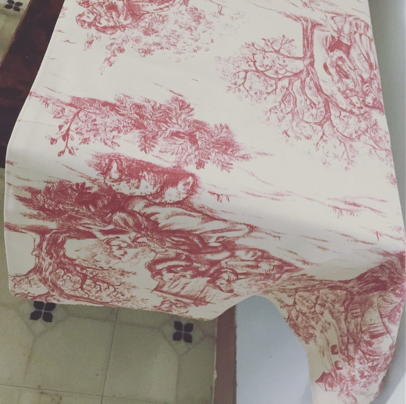Toile extra wide/ long table runner. French country runner ...
