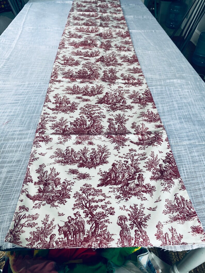 French Country Table Runner Extra Long Toile Runner. Etsy