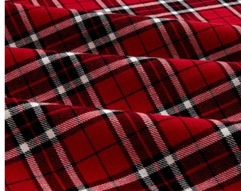 Christmas Plaid Table Runner: Red Cotton Twill, Holiday Decor