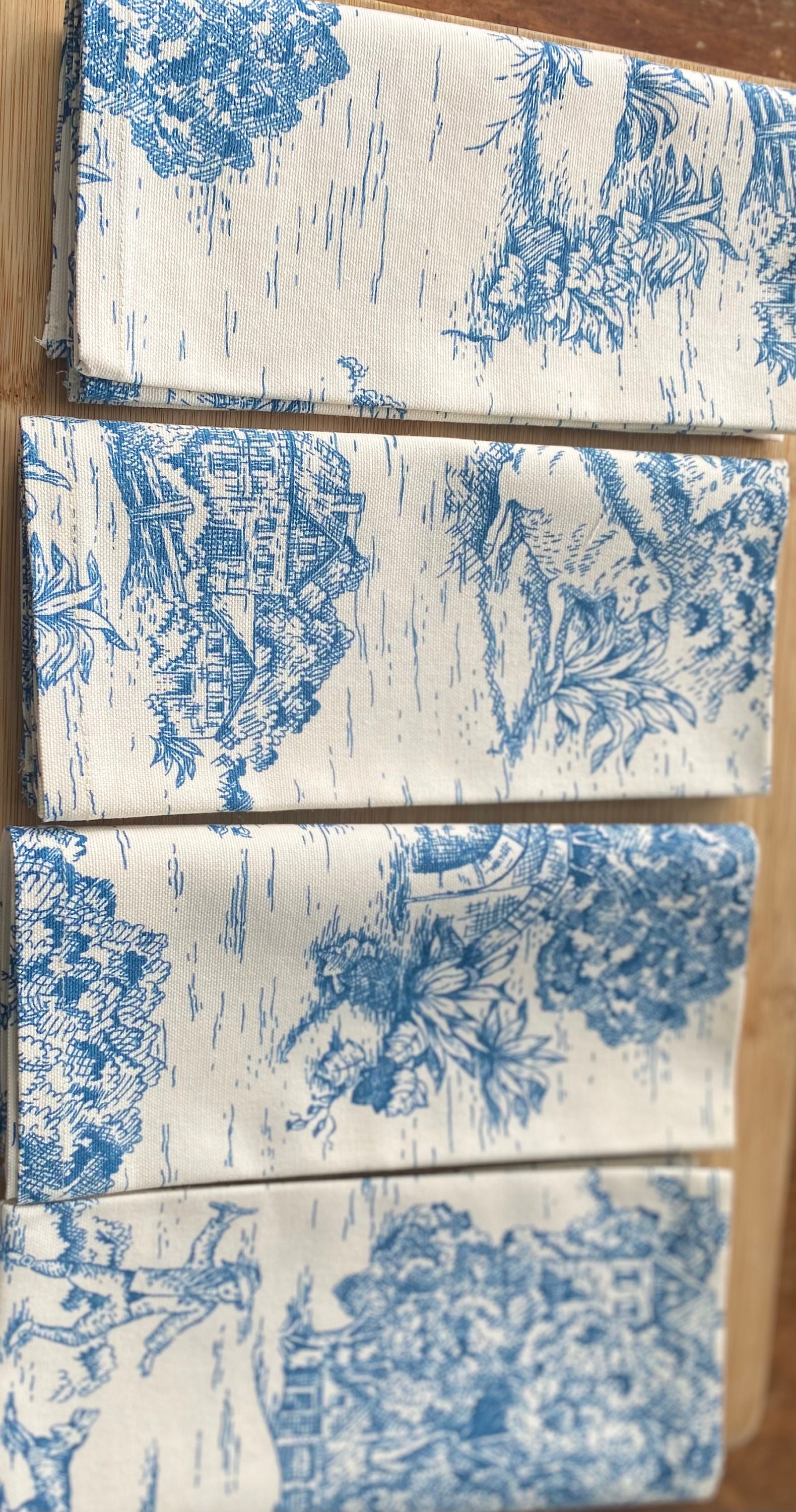 Blue Toile Napkins French Country Napkins Farmhouse Etsy