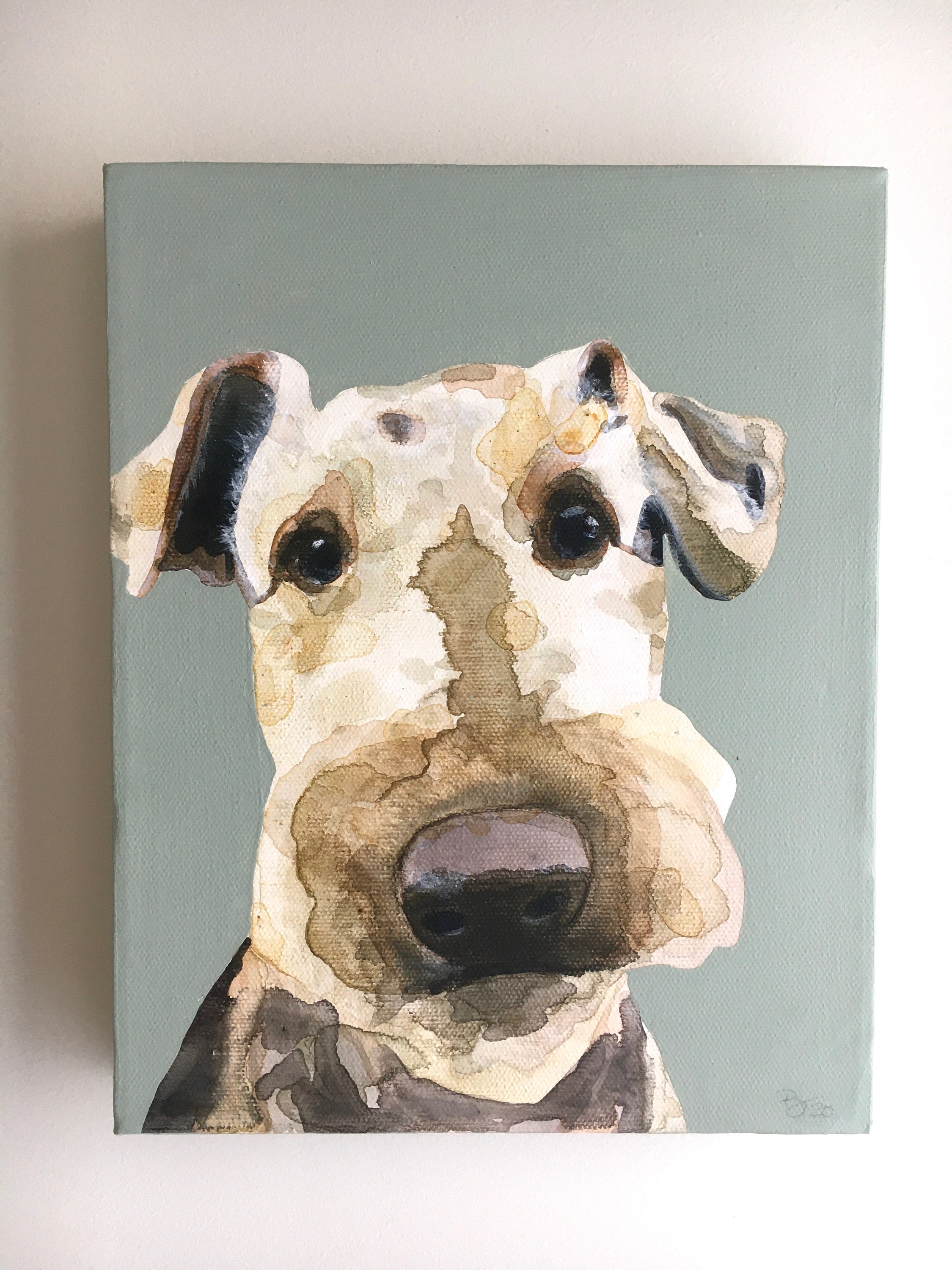 Poppy Original Airedale Terrier Dog Painting on Cancas Etsy UK