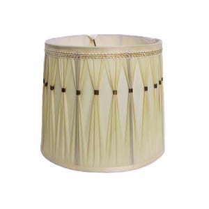 Vintage Lamp Shade Mid Century 12x10&quot; Ivory Pinch Pleat Shade