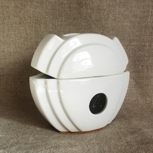 Art Deco Oil Warmer Tealight White Ceramic Vintage Scentex Wax Melts Warmer Essential Oil Warmer Wax Warmer