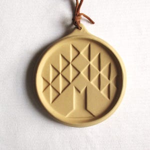 Museum of American Folk Art Cookie Mold Ceramic Mold Amish Quilt Tree Cookie Mold