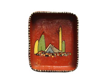 Mexican Tlaquepaque Pottery Dish Small Vintage Redware Bowl