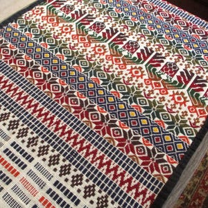 Woven Table Runner Boho Vintage Table Runner Embroidered Runner Colorful Cotton Blend Vintage Tapestry Runner Exotic