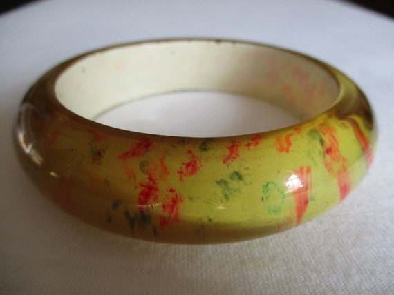 Vintage Lucite Bracelet Wide Bangle Bracelet Mod … - image 5