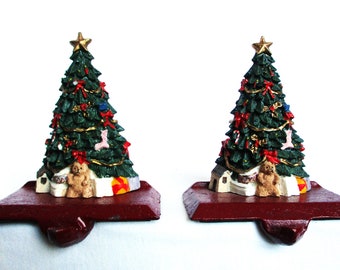 Cast Iron Stocking Holders Vintage Christmas Tree Stocking Holder Set Stocking Hanger Lot