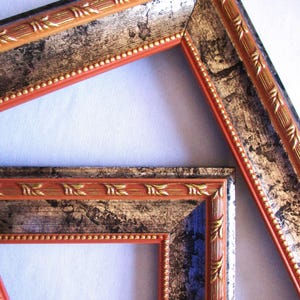 Hollywood Regency Picture Frame Set 2 Ornate Wooden Frames Gold