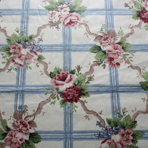 Waverly Chintz Fabric 2.7 Yards My Favorite Things Trellis Floral Fabric Cotton Roses Vintage Waverly Sonnet Fabric