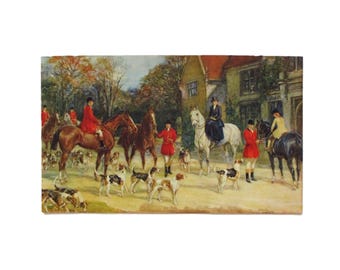 Vintage Heywood Hardy Print Fox Hunt Lithograph 20x12