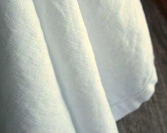 Ensemble de 8 serviettes de table en lin vintage, blanc uni, point d'ourlet, lot de 8 serviettes