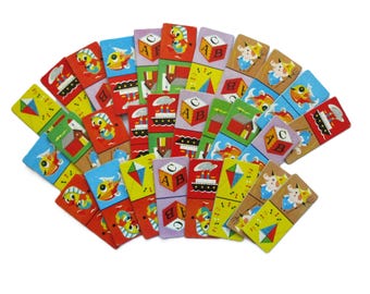 Vintage Picture Dominoes Game Kids Dominos