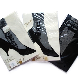 Flash Legs 1980&#39;s Pantyhose Small Vintage Hosiery Black Textured Pantyhose Lot Small Vintage Pantyhose