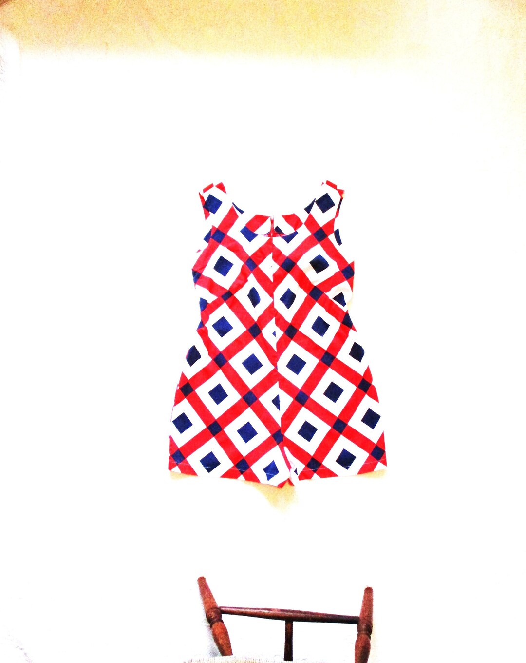 Vintage Romper Ladies 1960's Mod Cotton Shorts Jumpsuit Etsy