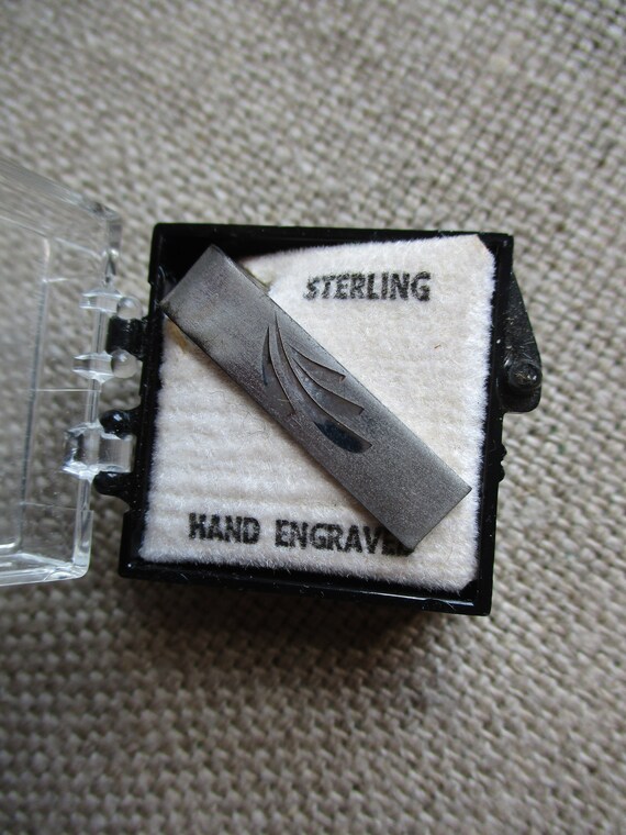 Sterling Silver Tie Clip Vintage Men's Silver Tie 