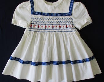 Polly Flinders Smocked Baby Dress 2T Sailor Dress Nautical