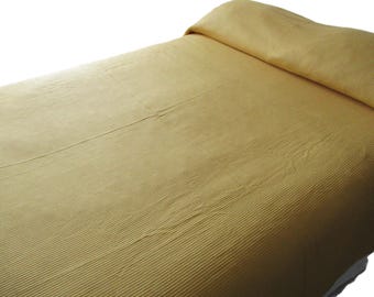 JCPenney Vintage Mustard Yellow Twin Bedspread Ribbed Penn Prest