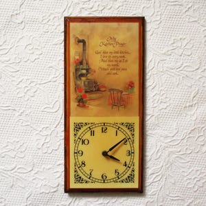 Cedar Vintage Kitchen Wall Clock Wooden Retro Kitchen Prayer