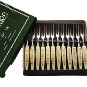 Vintage Mini Forks Cocktail Forks NOS In Box Stainless Japan Forks Cocktail Picks Vintage Appetizer Forks