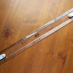 Vintage Charles Bruning Drafting Machine Scale Ruler Clear Plastic 18" Great Condition