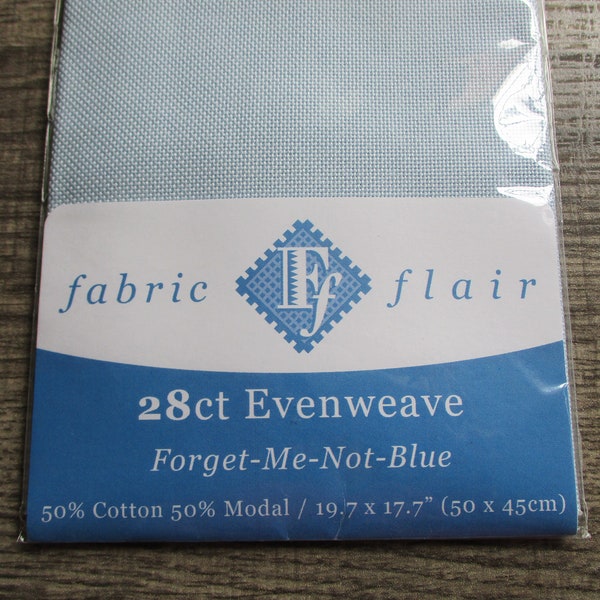 Fabric Flair 28 Count Evenweave Blue 19x17 Counted Cross-Stitch Fabric Color: Forget-Me-Not Blue