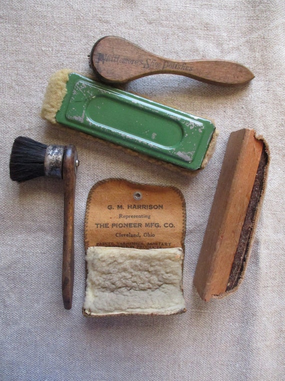 Vintage Shoe Shine Lot Shoe Polishing Buffers & S… - image 9