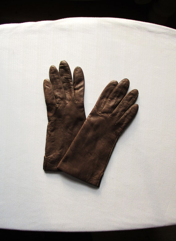 Fownes Vintage Leather Gloves Women's Ladies Brown