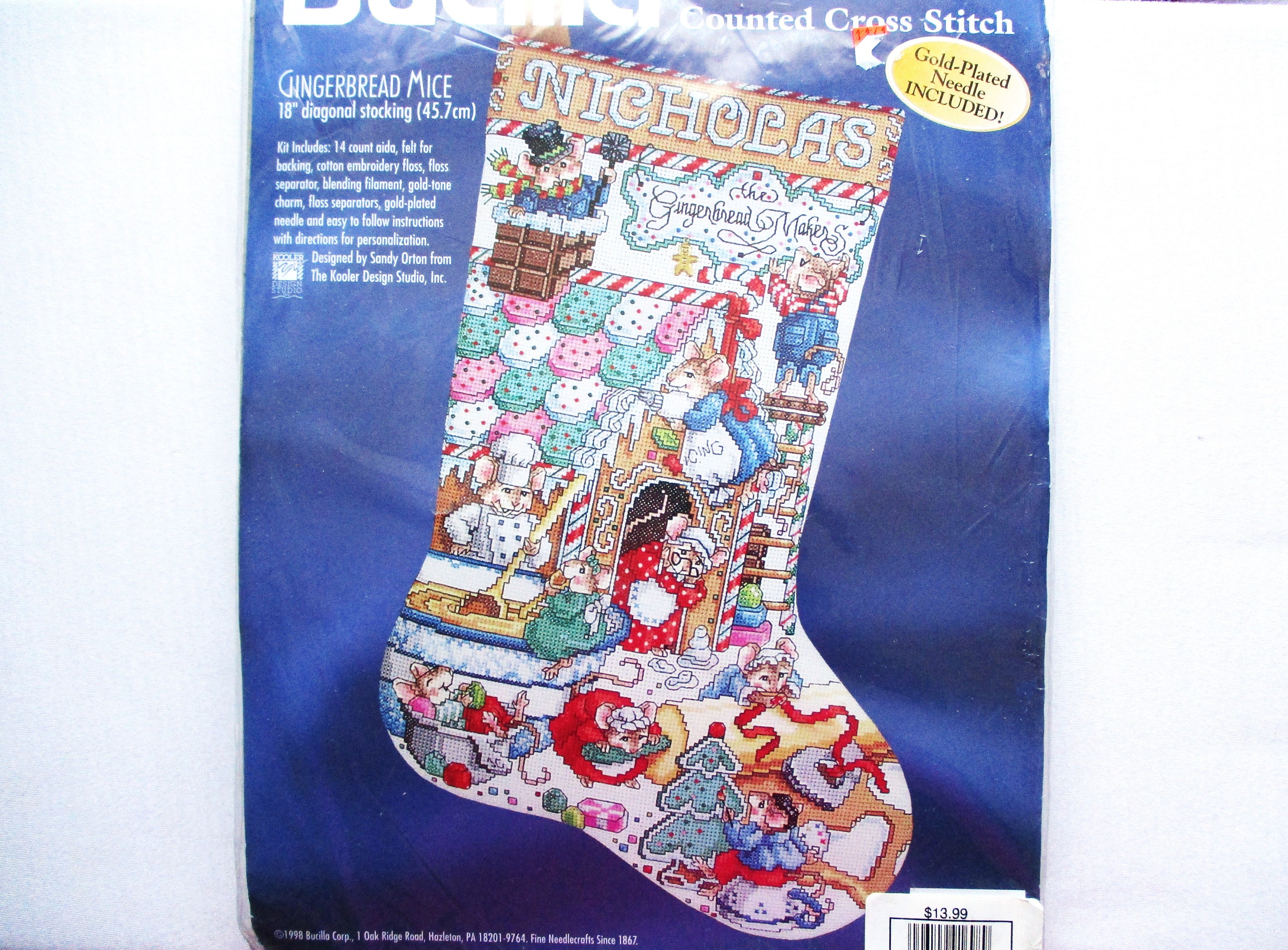 Bucilla Nostalgia 18 Counted Cross Stitch Stocking Kit #84635