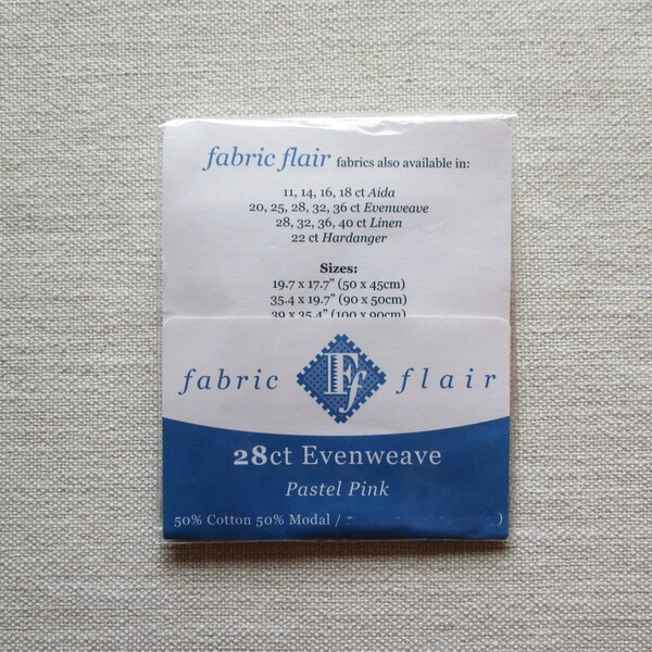 Fabric Flair 28 Count Evenweave 19.5x8.5" Pastel Pink Counted Cross Stitch Fabric Pink Aida