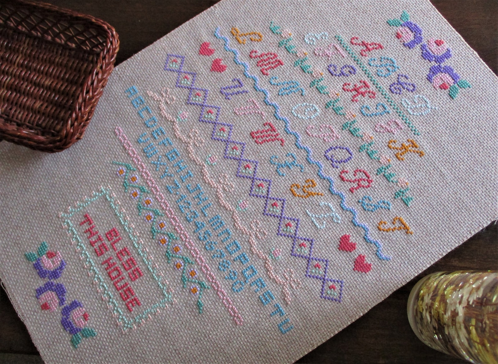 Bless This House Alphabet & Numbers w/ Floral Large ...