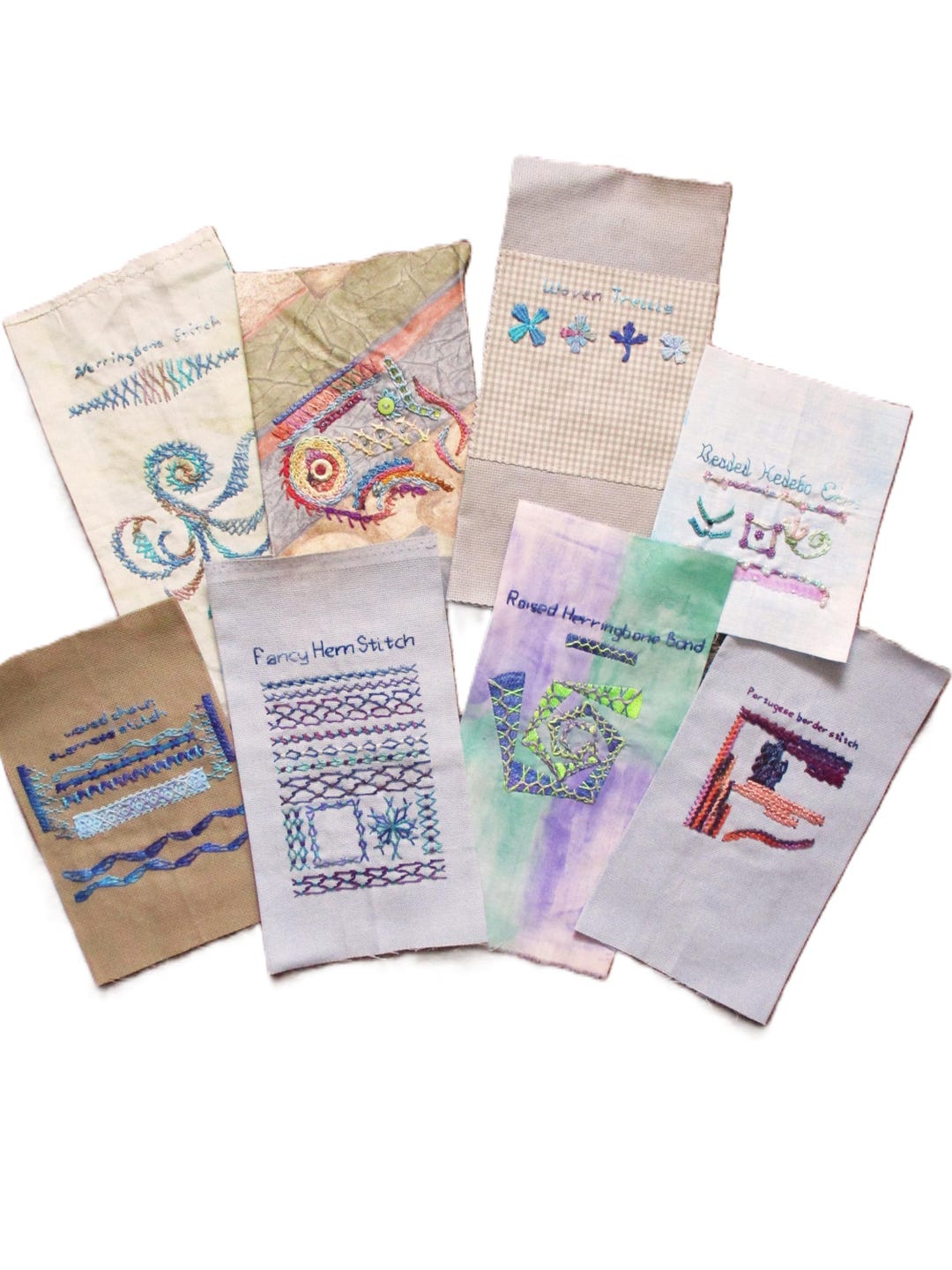 Stitch Sampler Lot Finished Hand Embroidery - Etsy