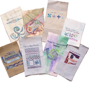 Stitch Sampler Lot Finished Hand Embroidery