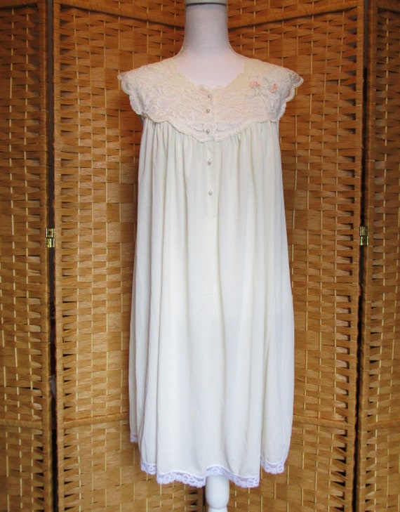 Eve Stillman Nightgown Set Vintage Peignoir Ivory… - image 3