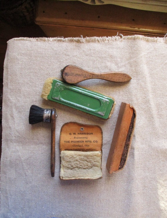 Vintage Shoe Shine Lot Shoe Polishing Buffers & S… - image 1