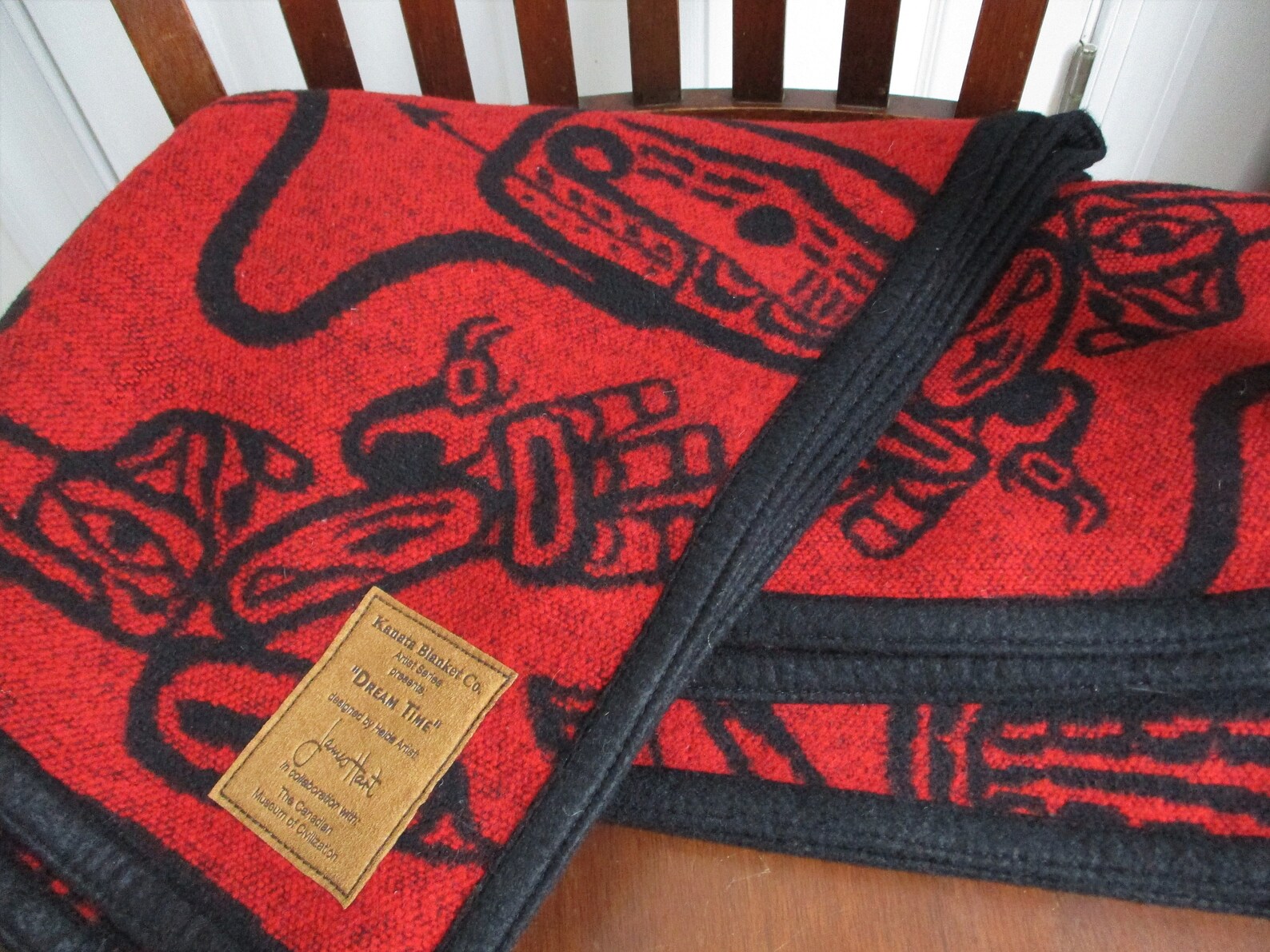 Kanata Blanket Haida Artist James Hart Design Dream Time Red Etsy