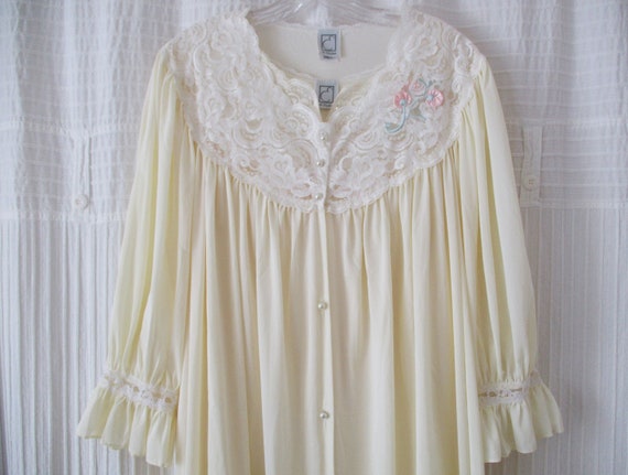 Eve Stillman Nightgown Set Vintage Peignoir Ivory… - image 1