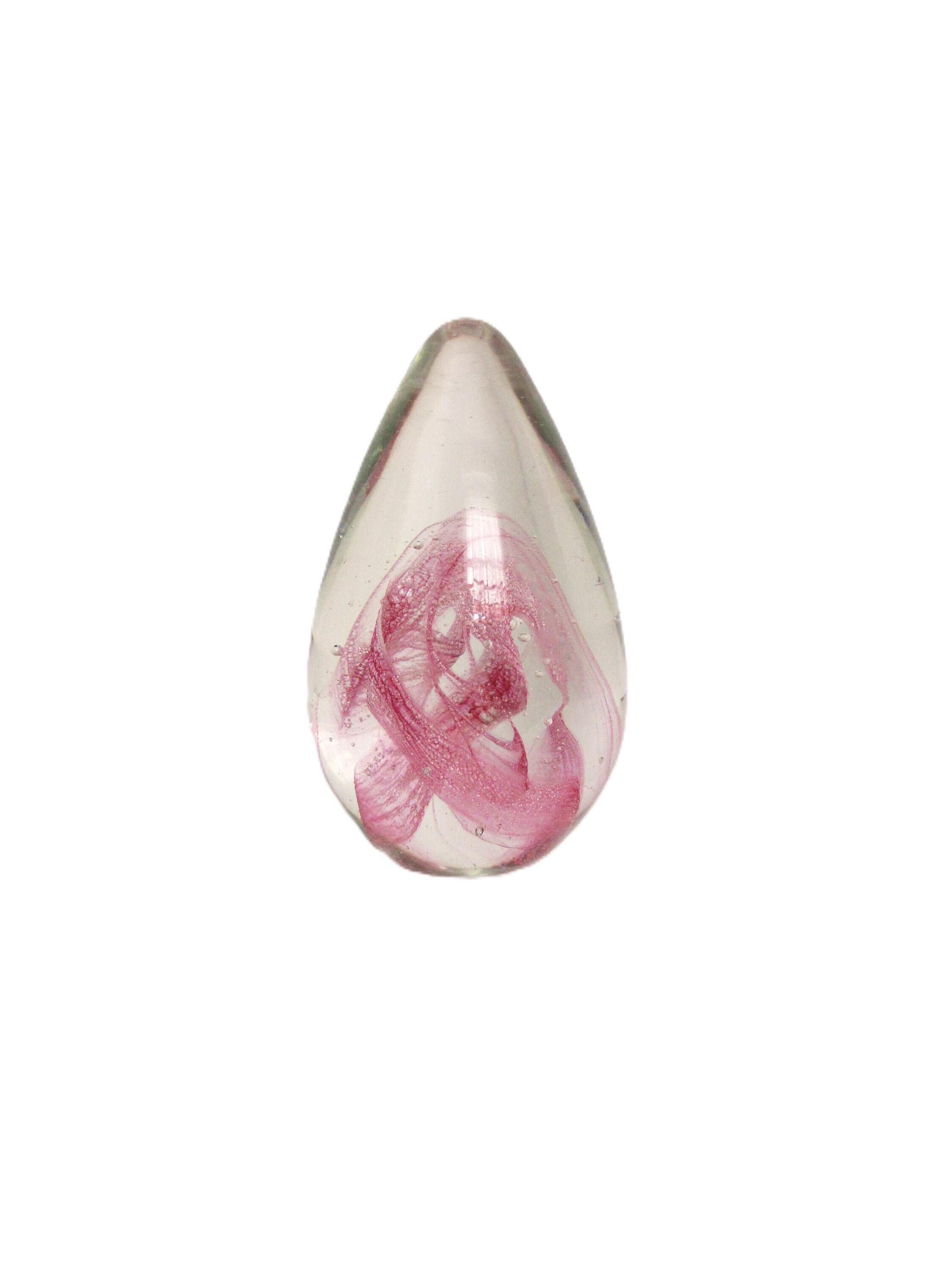 ダブルヘリックス 6インチ アートガラス ペーパーウェイト ピンク