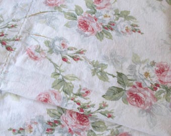 Ralph Lauren Queen Flat Sheet Pink Floral Roses