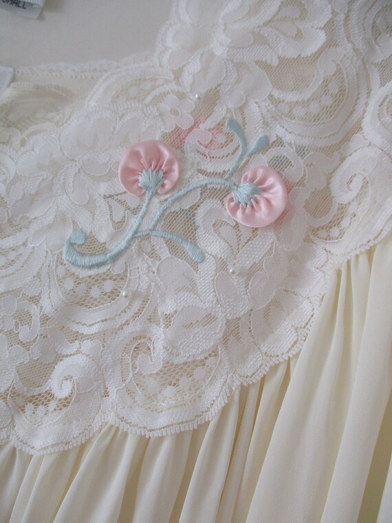 Eve Stillman Nightgown Set Vintage Peignoir Ivory… - image 4