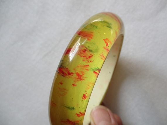 Vintage Lucite Bracelet Wide Bangle Bracelet Mod … - image 3