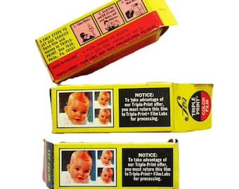 Lote de película fotográfica vintage de triple impresión en color 127