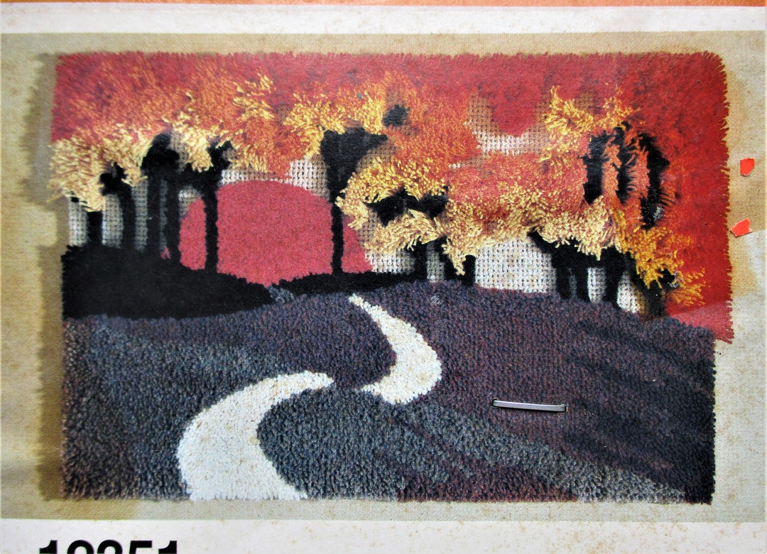 Bucilla Latch Hook Rug Canvas 1970's Autumn Dawn Tree Etsy