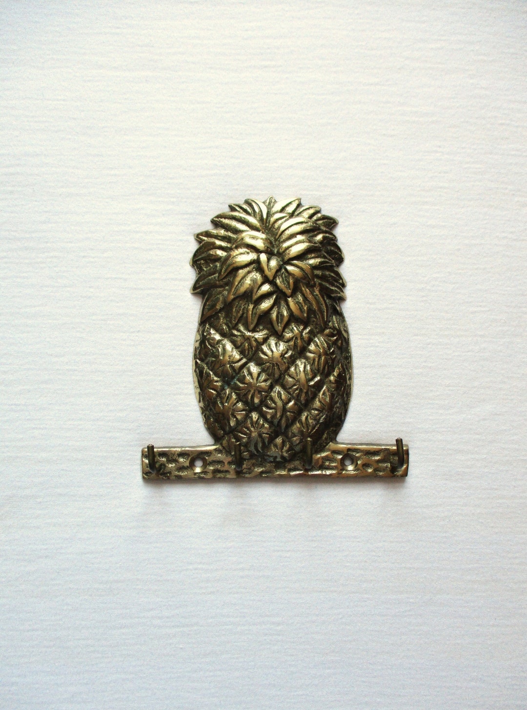 Brass Pineapple Key Rack Vintage Pineapple Brass Key Etsy