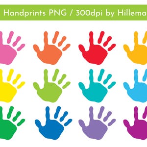 Set de 12 imágenes prediseñadas de huellas de manos, imágenes de huellas de manos de niños, manos de niños, imágenes prediseñadas de huellas de manos, imprimibles multiculturales