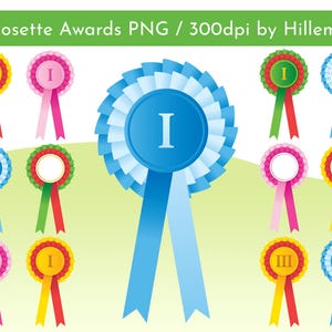 Rosette Award Ribbon Clipart Set, Ribbon Price Clip Art, Printable Award for Kids